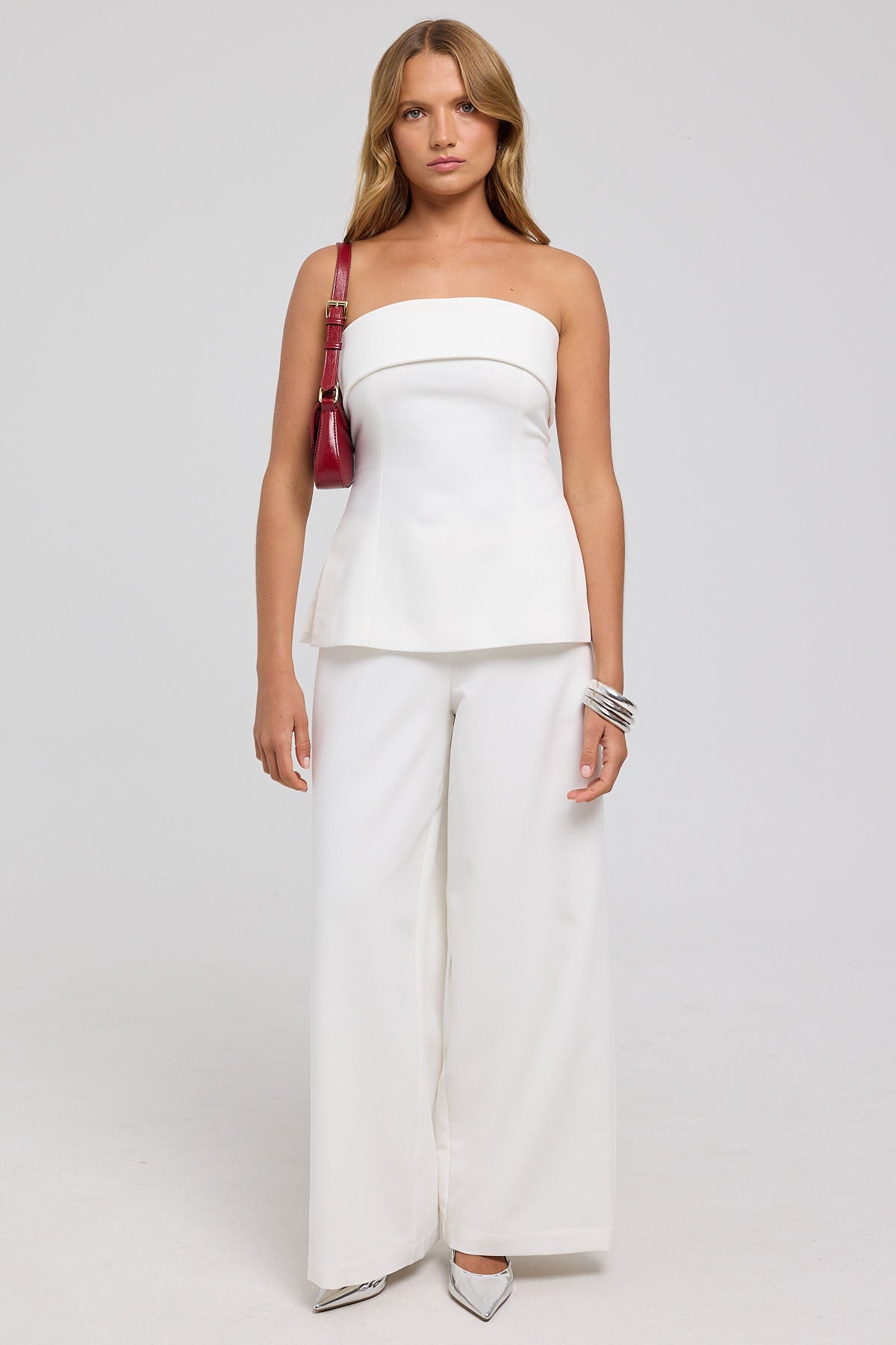 Perfect Stranger Cannes Mid Rise Relaxed Pant White