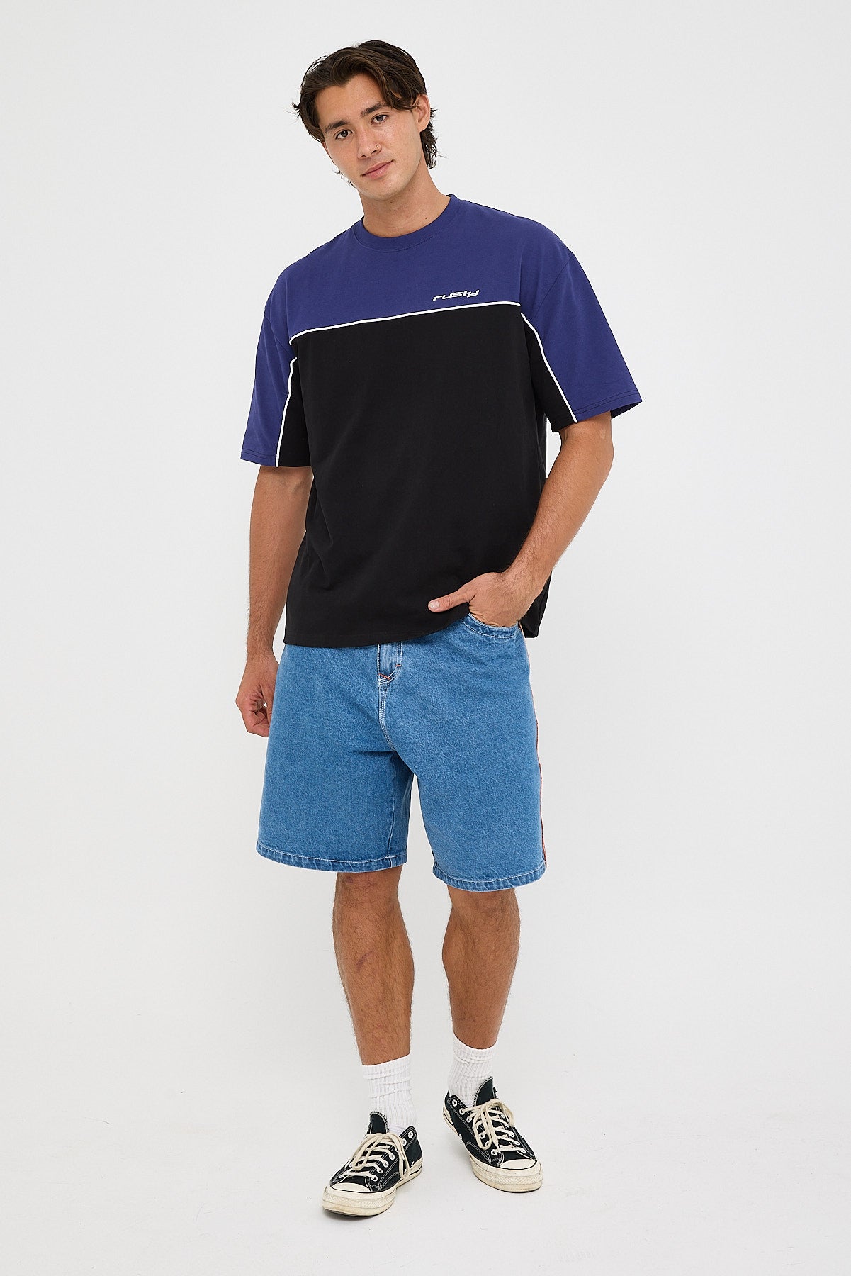 Rusty Oblivion 2.0 Heavy Short Sleeve Tee Black/Atlantic Blue