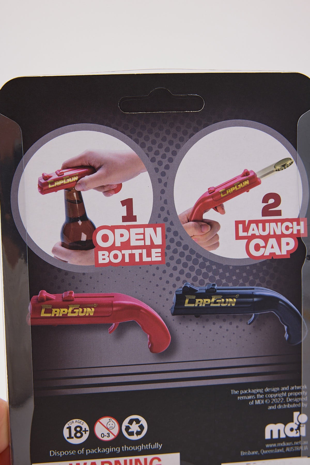 Mdi Cap Gun Bottle Opener Black