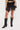 Luck & Trouble Katia Ruched Asymmetrical Mini Skirt Black