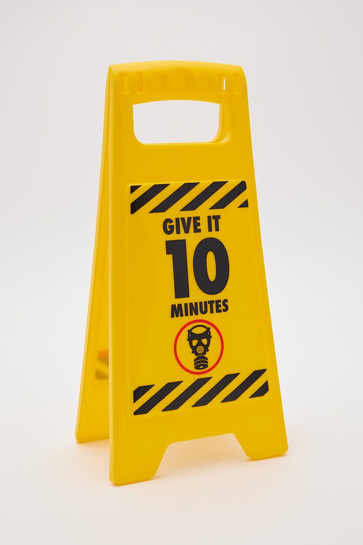 William Valentine Satisfying Poo Desk Warning Sign Yellow