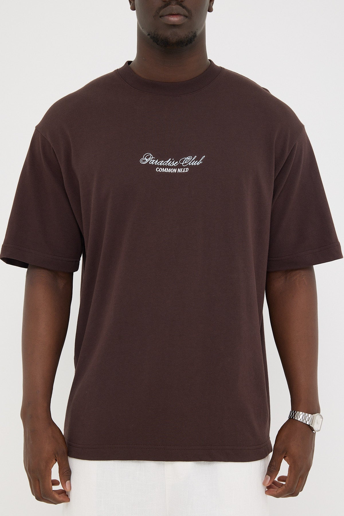 Common Need Elysian Heavyweight Boxy Tee Coffee Brown