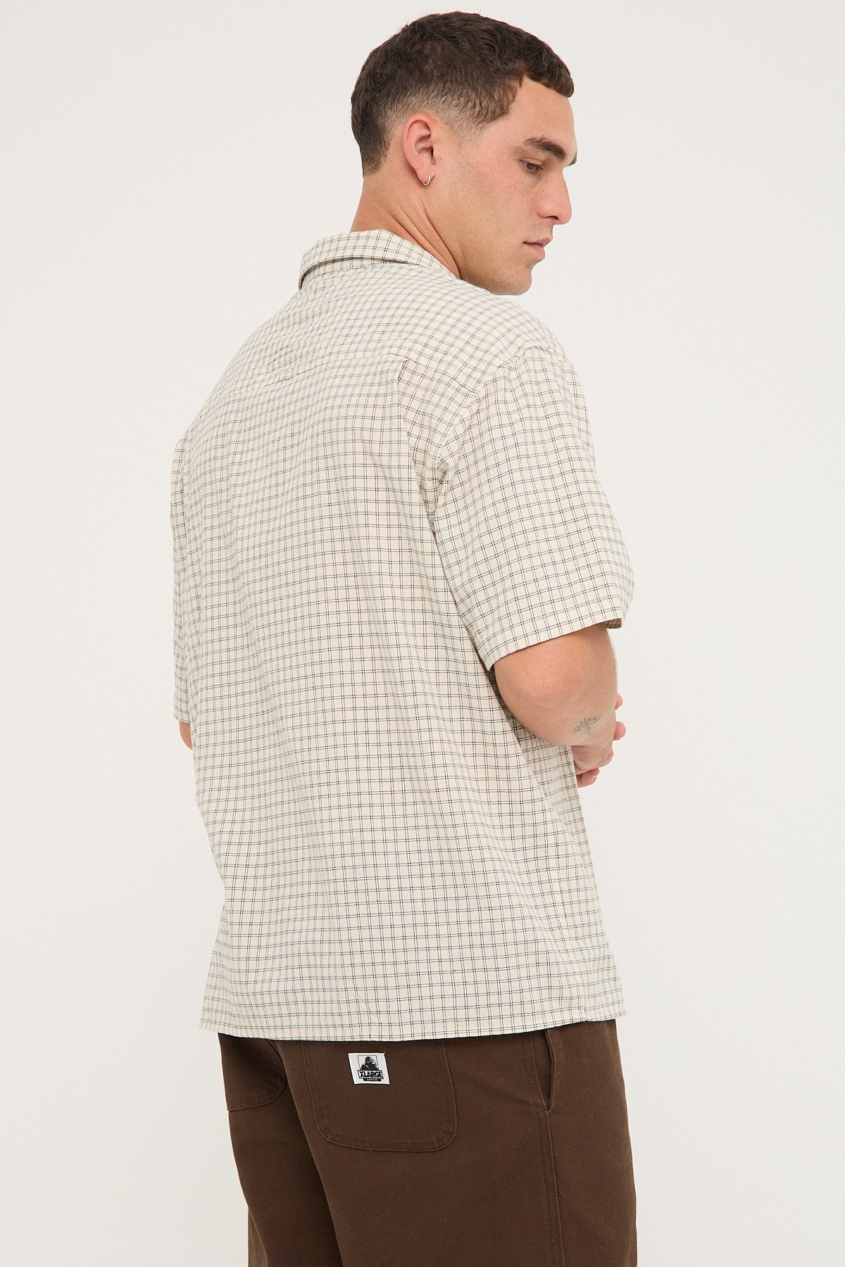 Neovision On Lock Oversize Short Sleeve Shirt White/Black Check