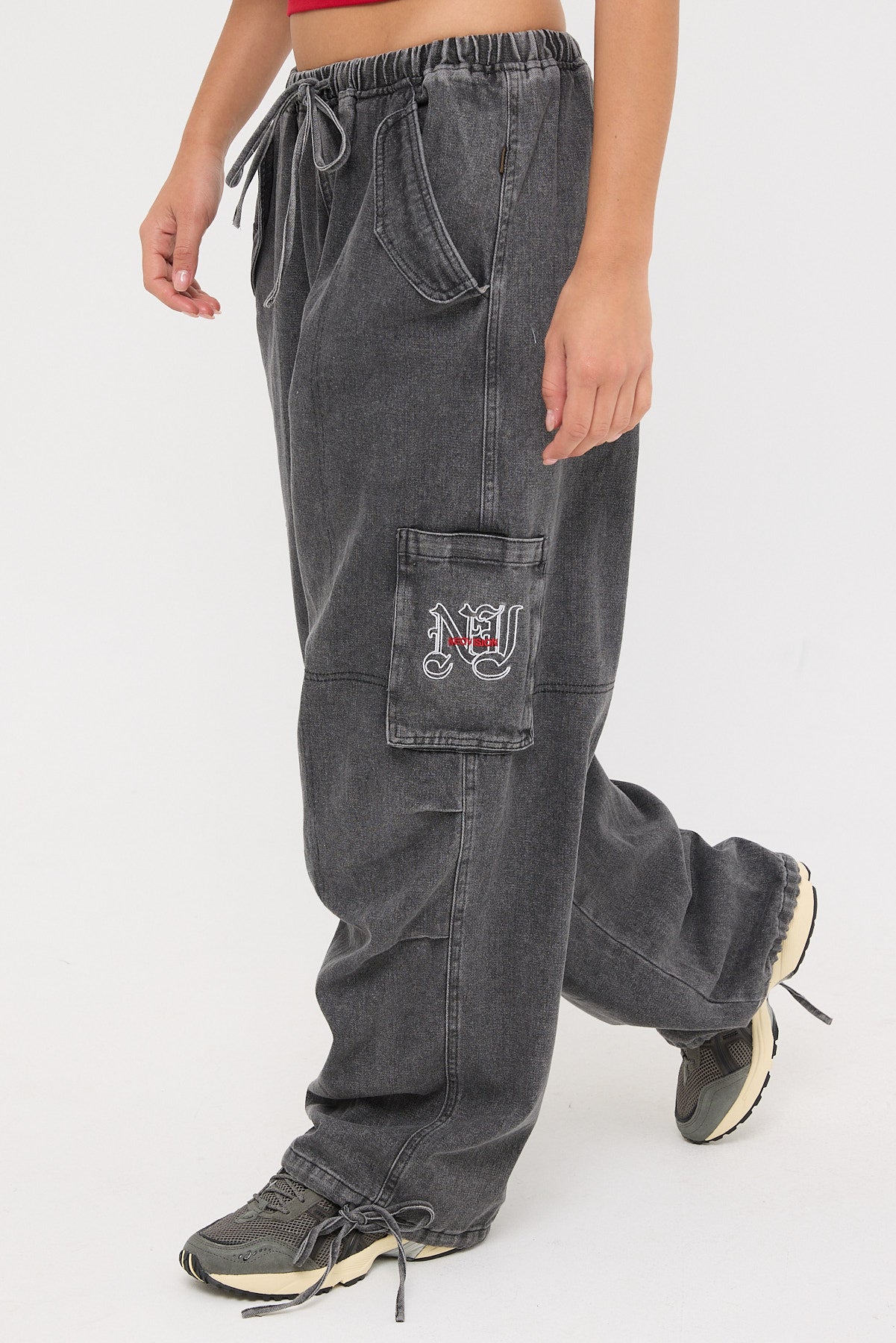 Neovision Shadow Realm Wide Leg Pant Washed Black