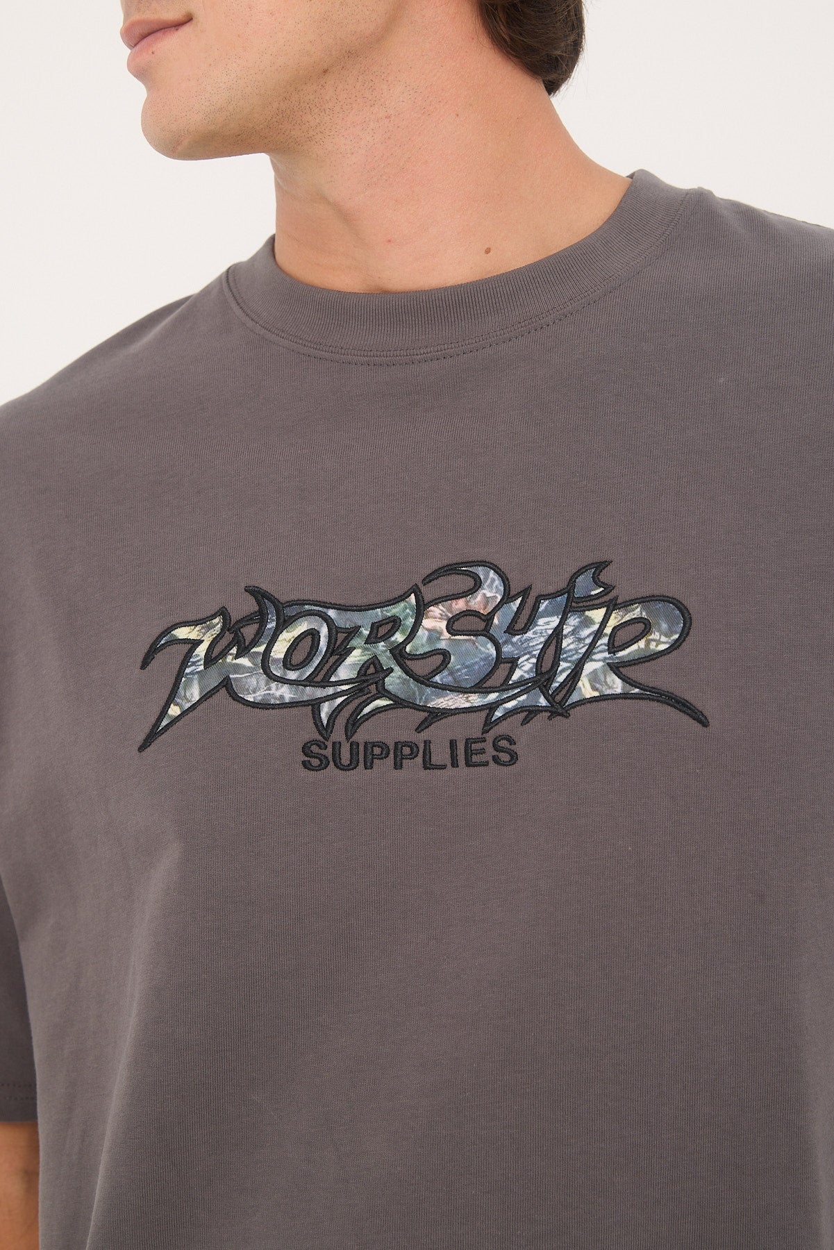 Worship Bushman Oversize Tee Worn Black