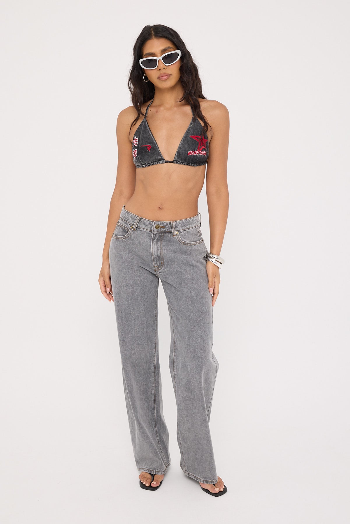 Neovision Skyline Tie Bralette Washed Black