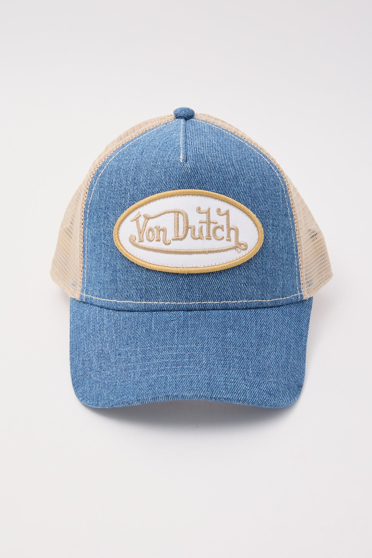 Von Dutch Trucker Hat Blue Beige Denim