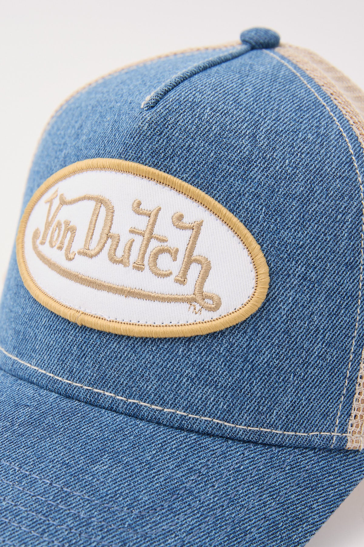 Von Dutch Trucker Hat Blue Beige Denim