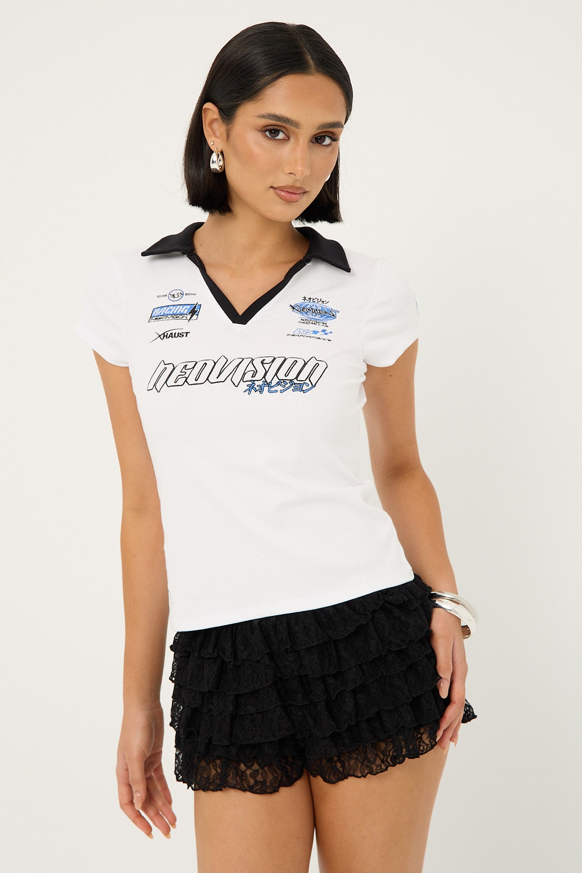 Neovision Pitstop Polo Baby Tee White