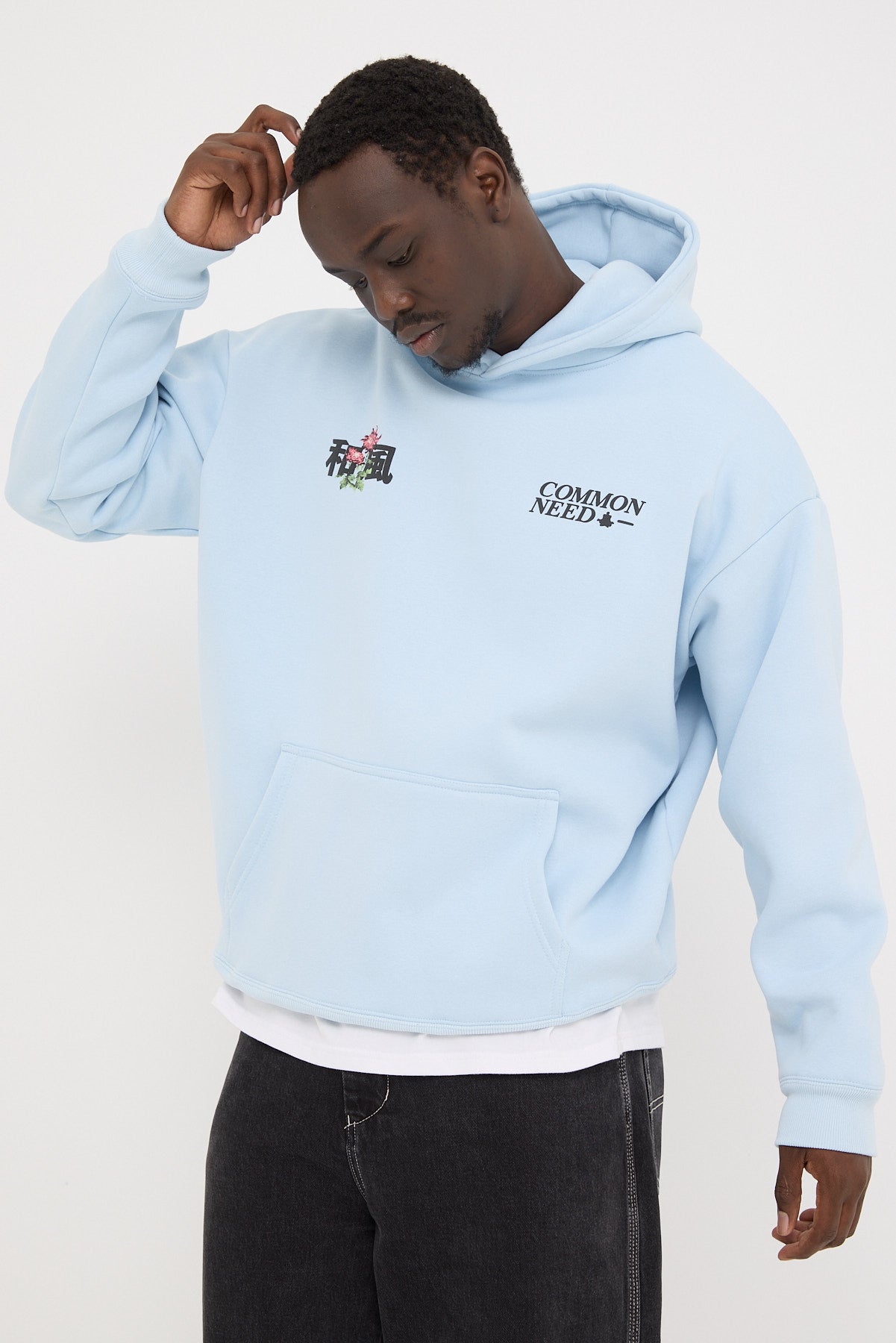 Common Need Hana Boxy Hoodie Blue