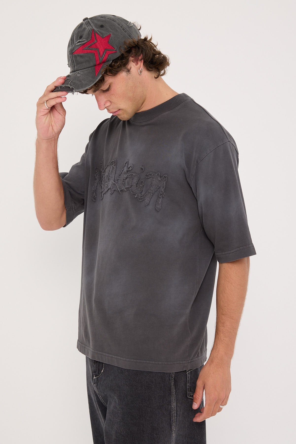 Neovision Radical Distressed Logo Street Super Heavy Tee Sunfade Black