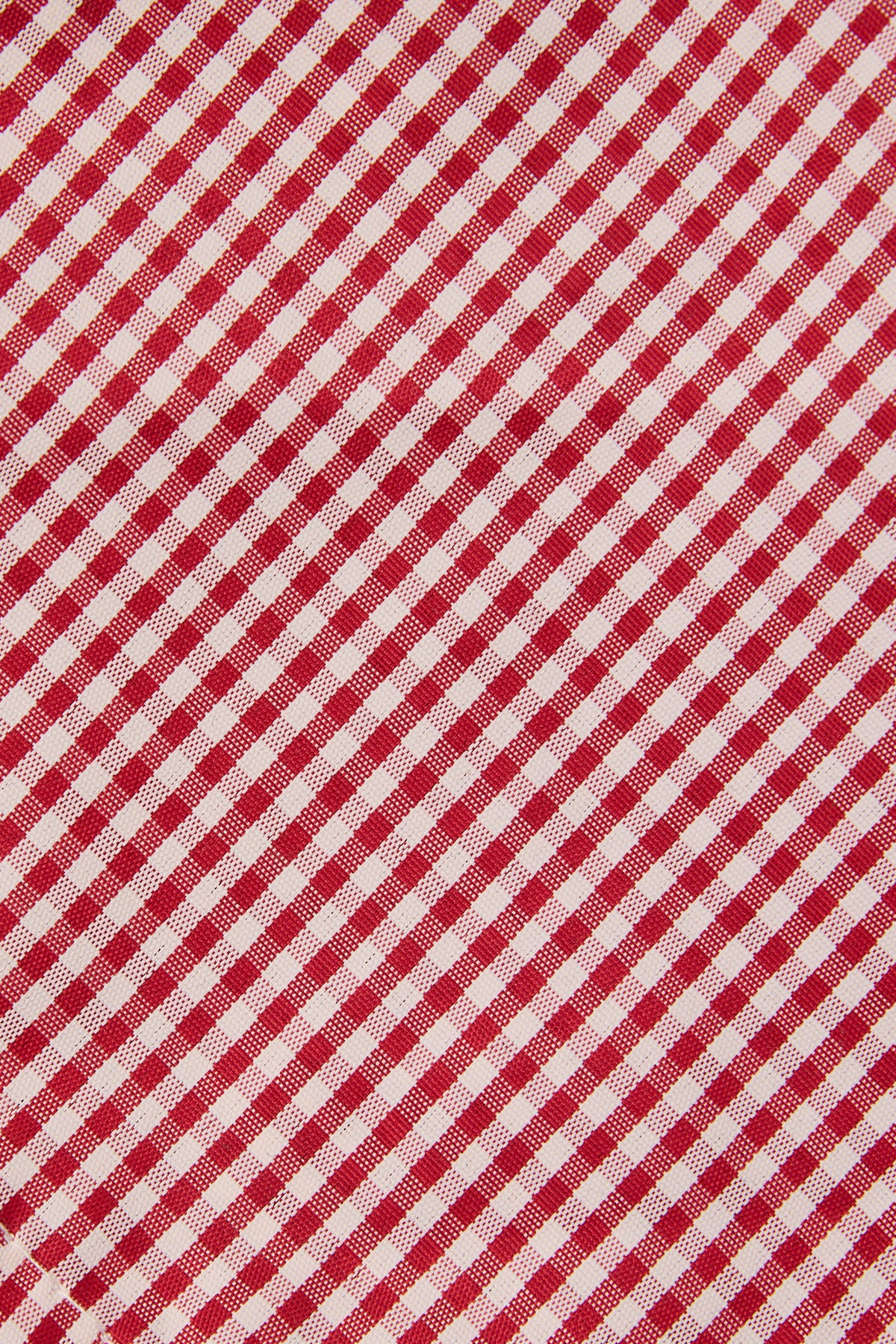 Token Gingham Head Scarf Red Print