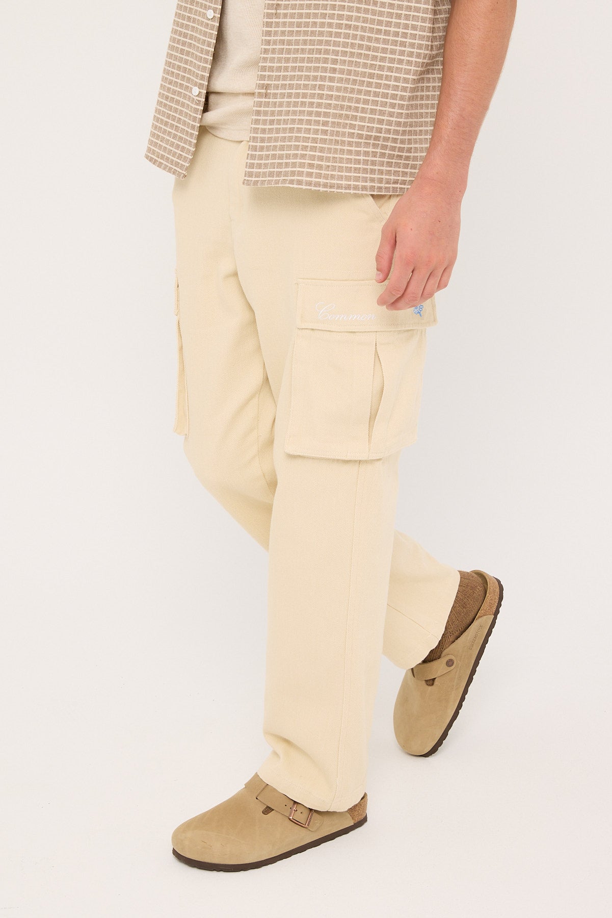 Common Need Vinyl Cargo Pant Off White