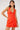 Perfect Stranger Menorca Halter Button Linen Mini Dress Red