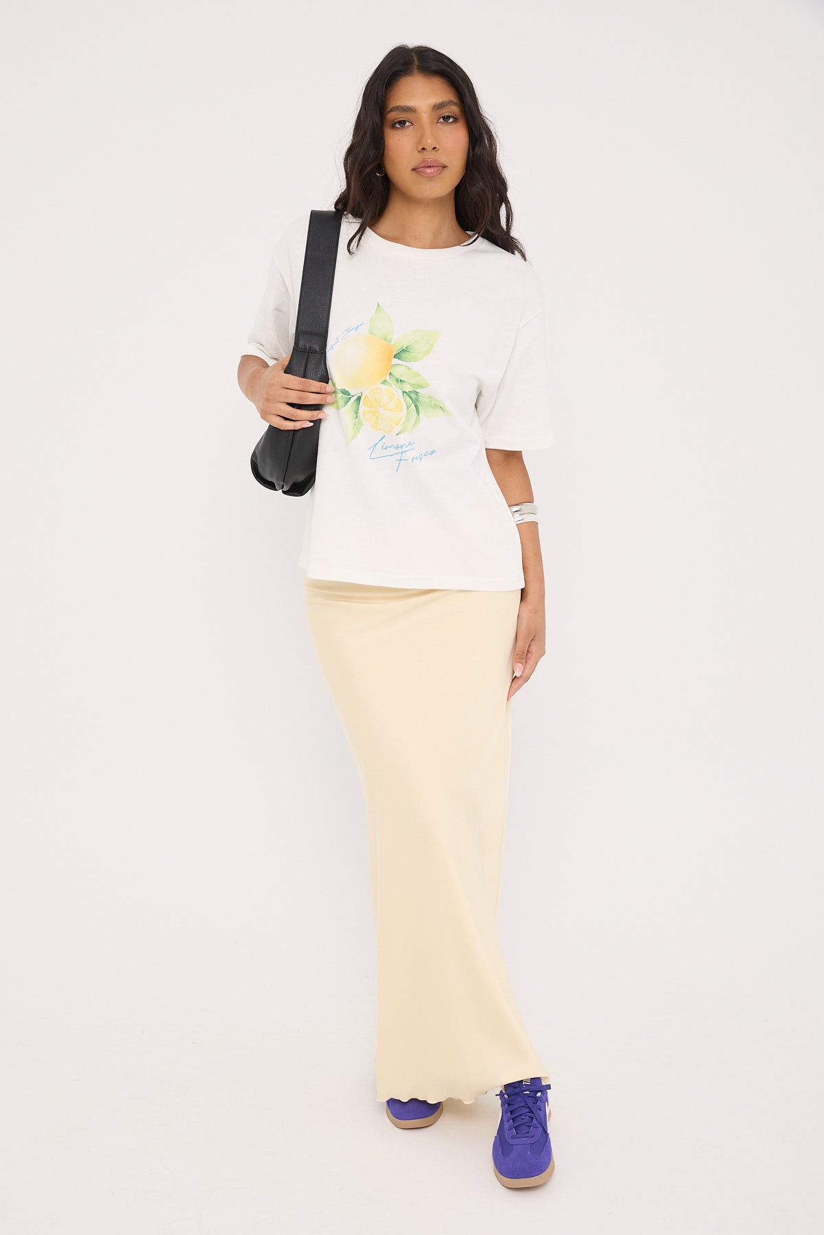 Perfect Stranger Limone Fresco Oversized Graphic Tee White