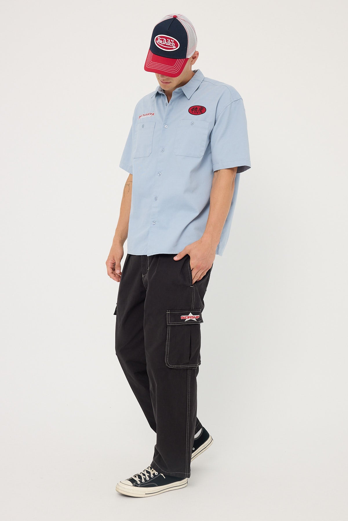 Worship Lonestar Elastic Cargo Pant Black Rinse