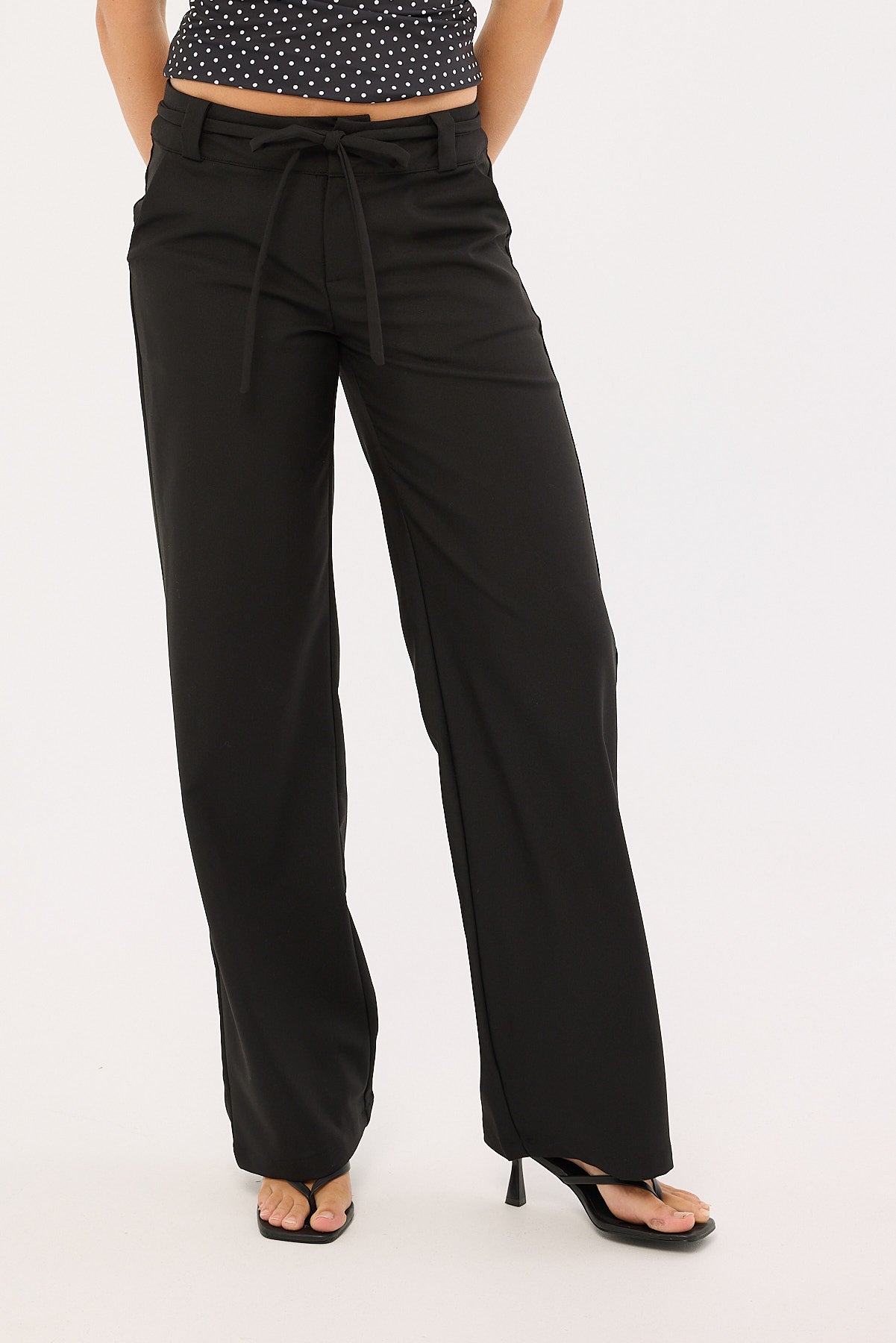 Luck & Trouble Jet Class Mid Rise Pants Black