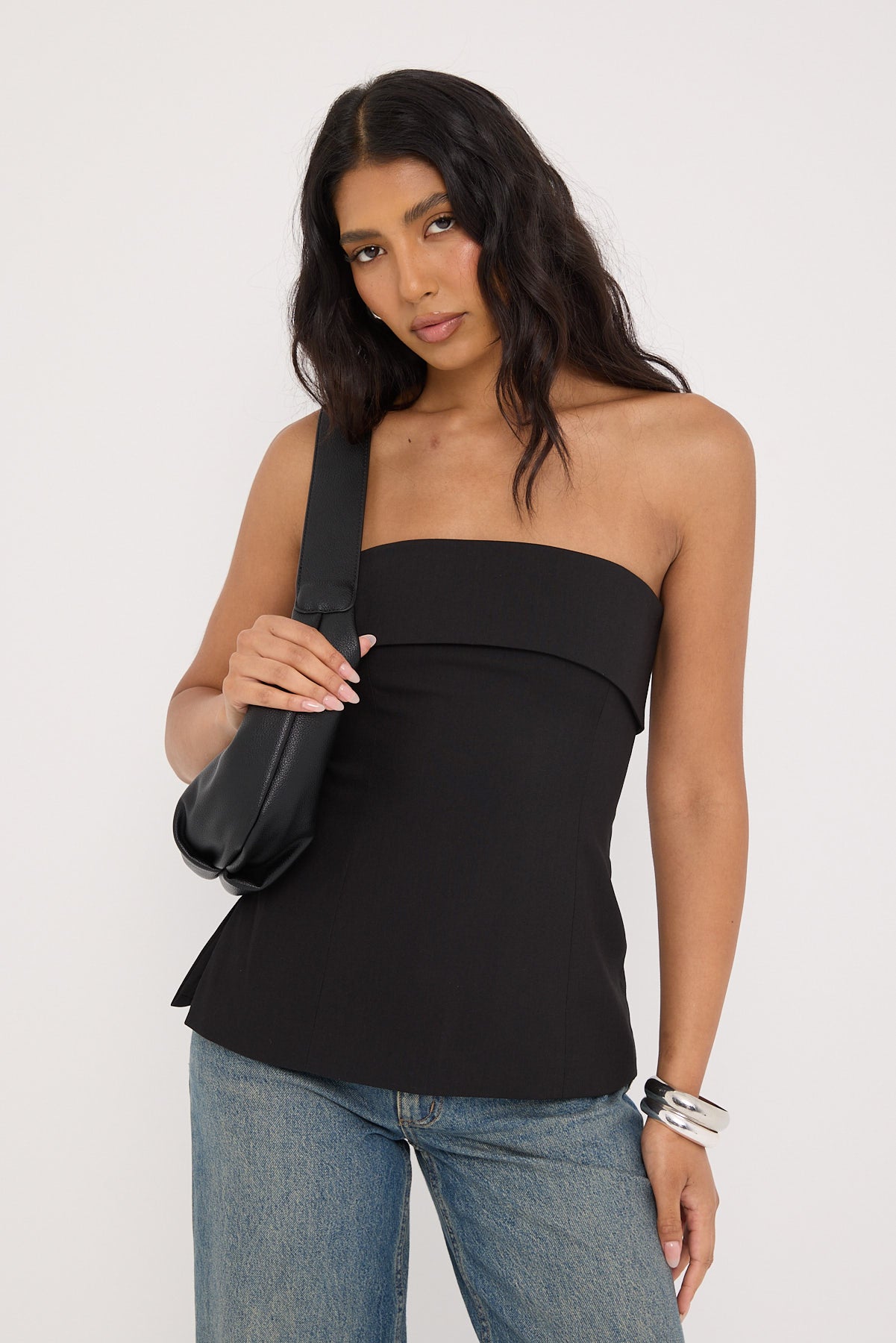 Perfect Stranger Luca Strapless Long Line Top Black