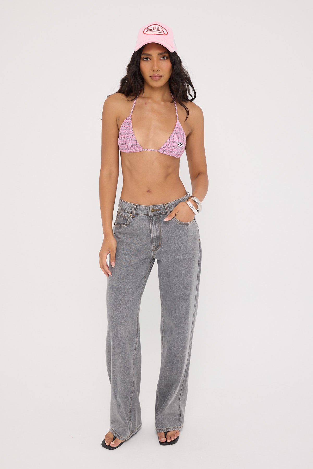 Neovision Lightning Smocked Bralette Pink Check