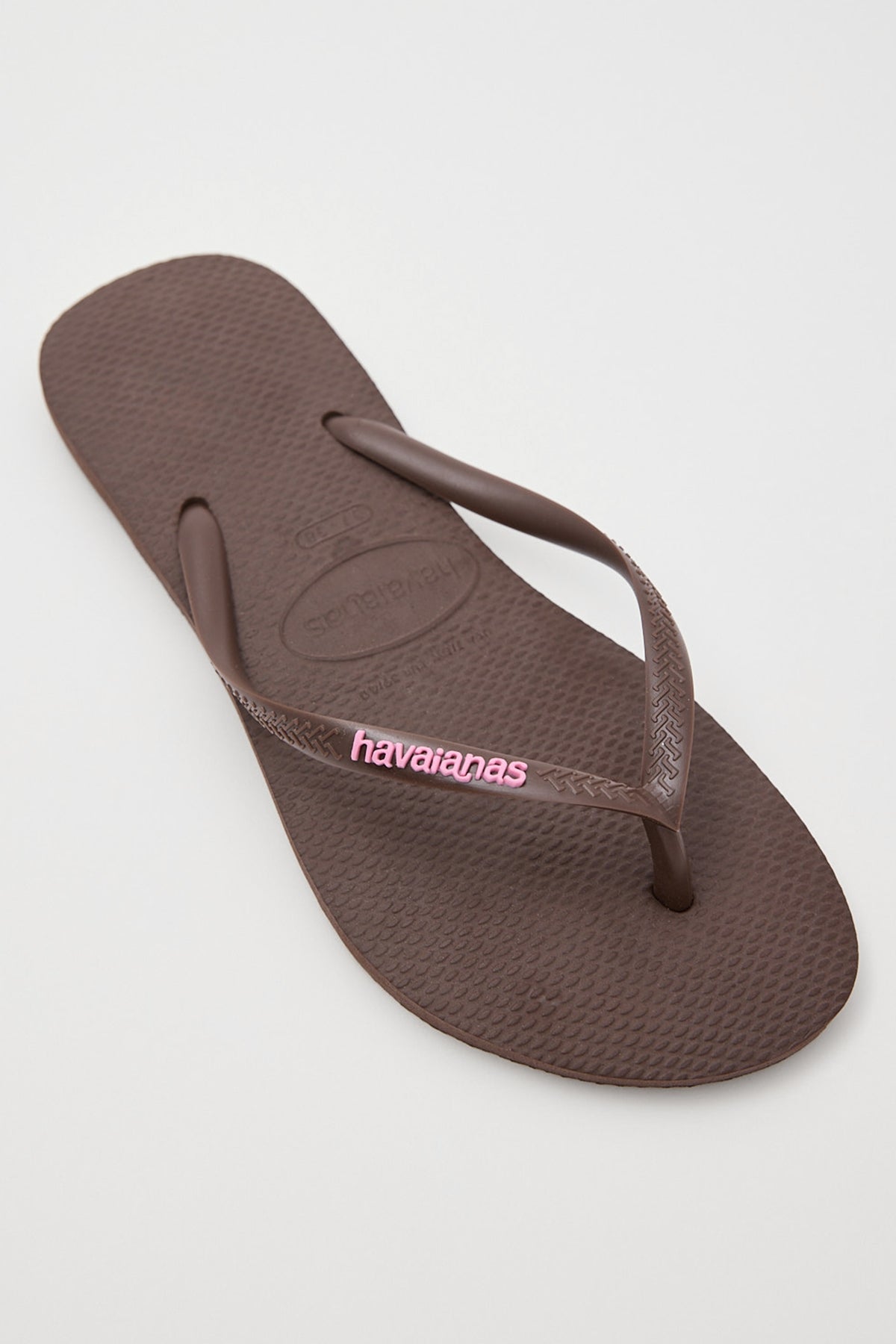 Havaianas Slim Rubber Logo Thong Brown/Pink