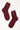Token Contrast Rib Knit Sock Burgundy
